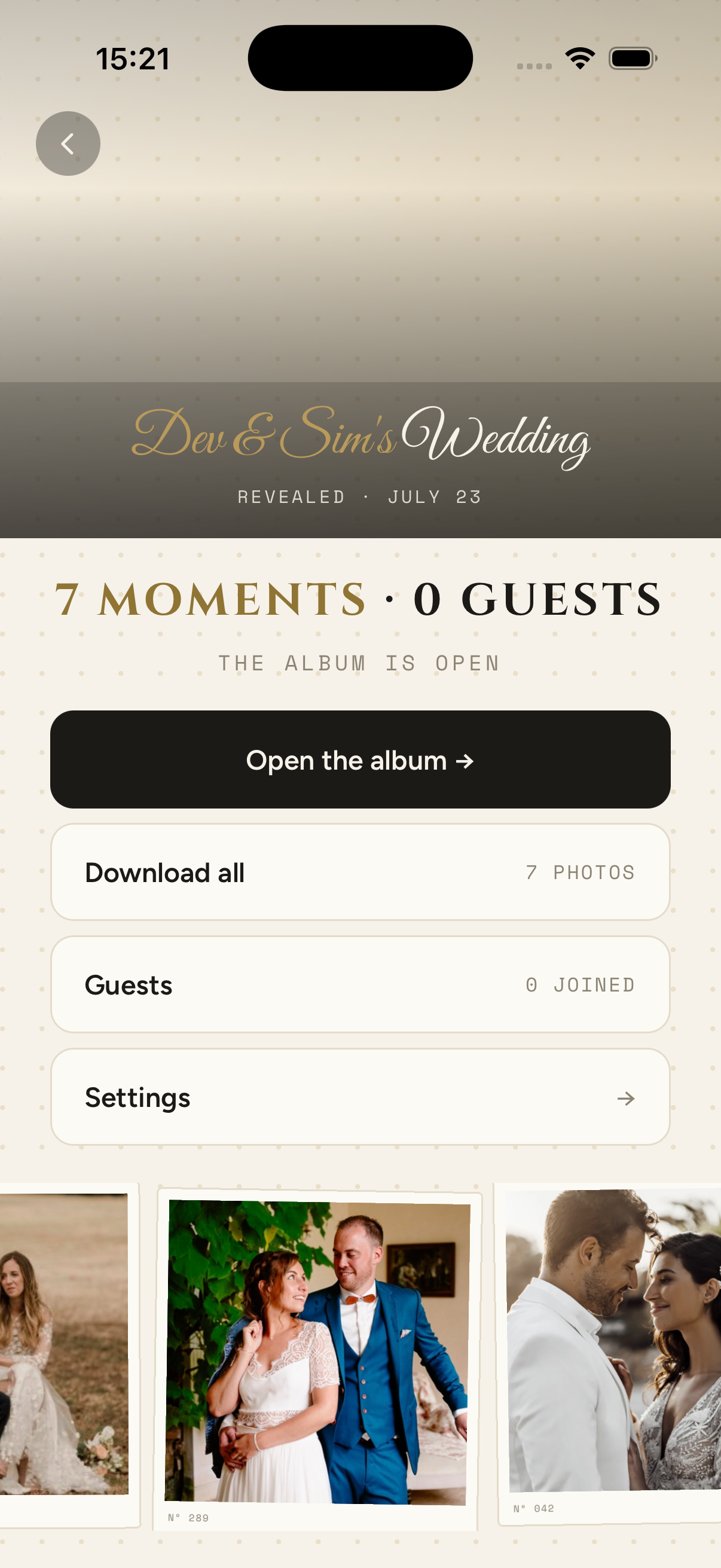 The host dashboard