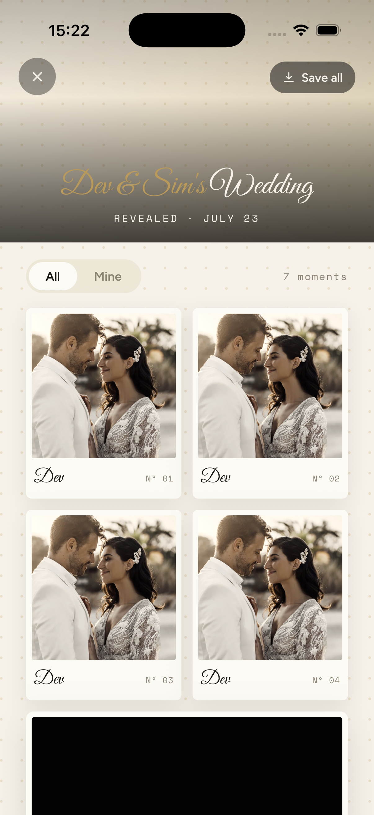 The revealed wedding album